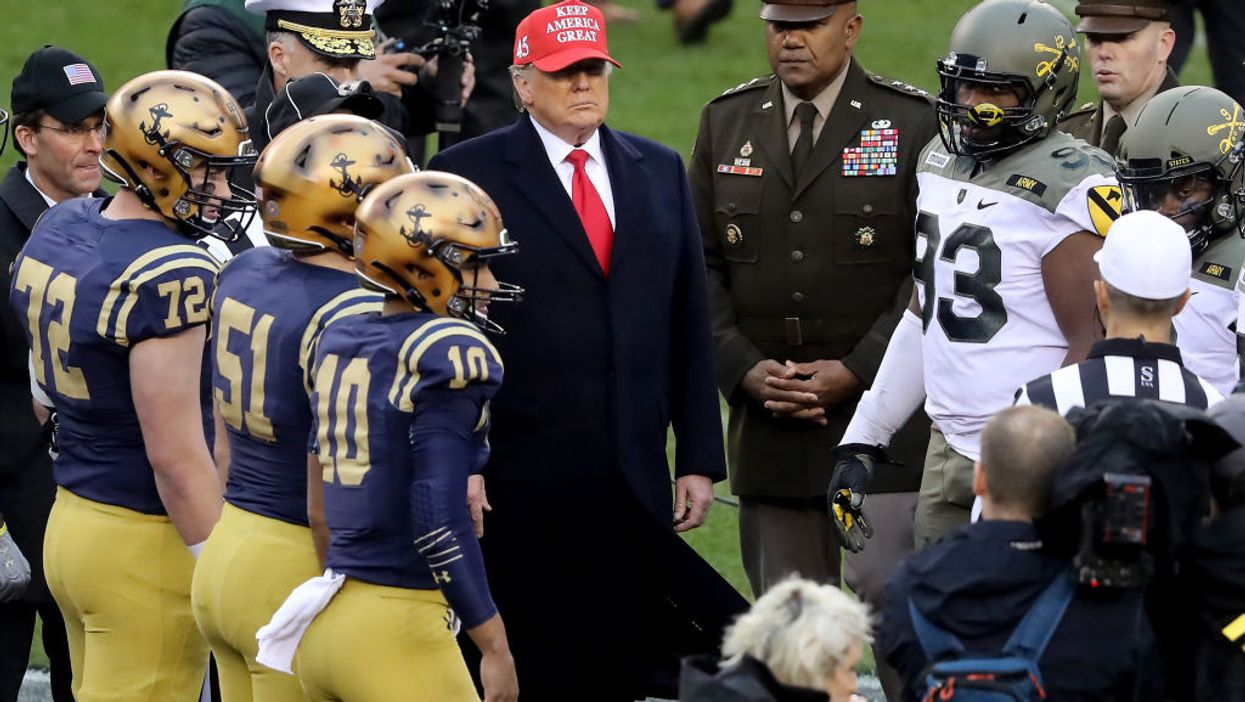 Videos show Trump welcomed with thunderous applause at Army-Navy game