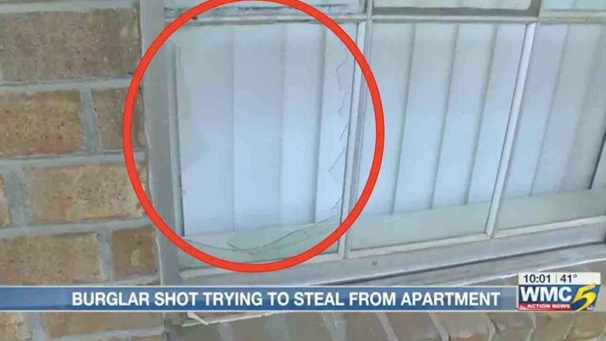Burglar breaks apartment window, allegedly attempts to enter. But gun-toting resident offers him change of scenery — the hospital.
