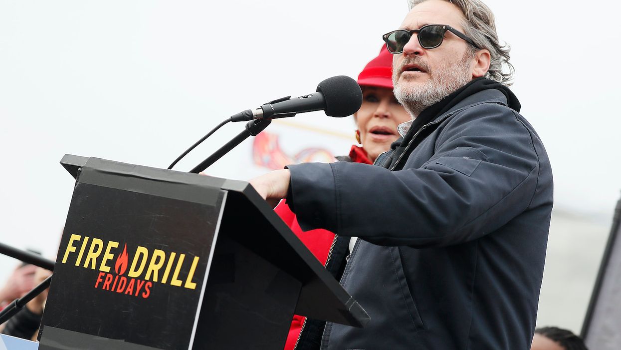 Actors Joaquin Phoenix and Martin Sheen detained by police at Capitol Hill climate protest