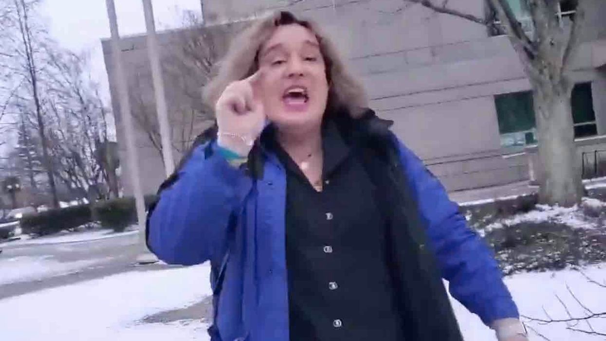 Transgender activist with male genitalia turns on testosterone, gets caught on video appearing to physically attack reporter outside court