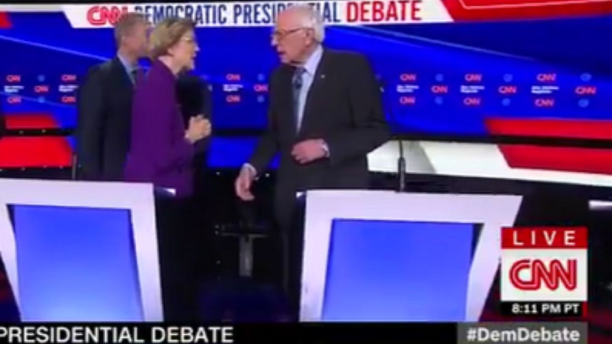 Watch: Elizabeth Warren refuses to shake hands with Bernie Sanders in tense post-debate exchange
