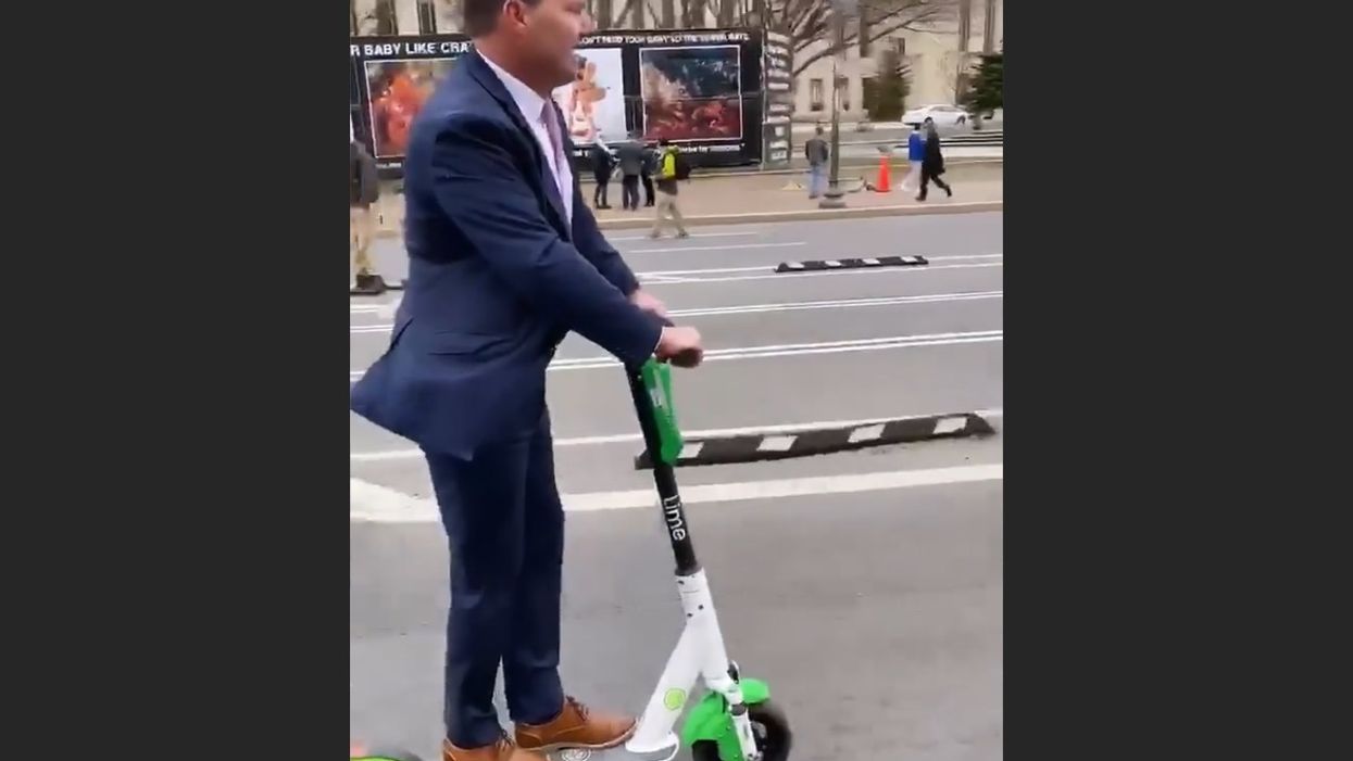 Watch: Sen. Mike Lee scooters from March for Life to 'jury duty' and gives a surprise interview along the way