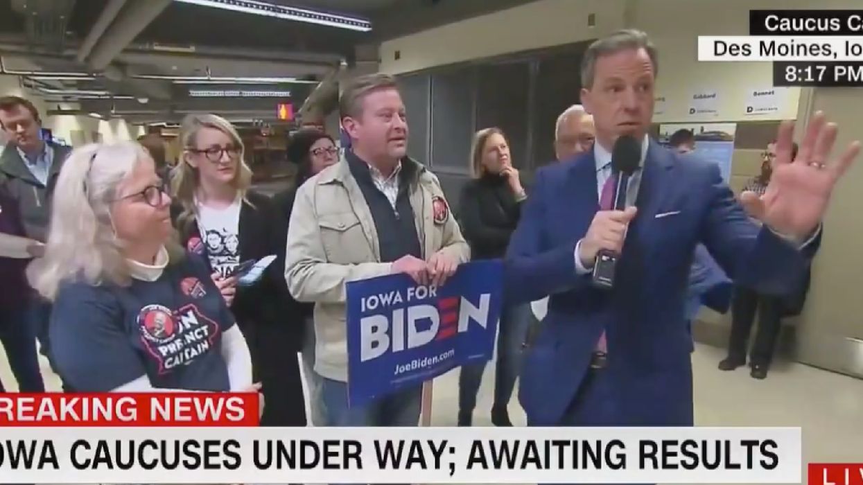 VIDEO: CNN's Jake Tapper goes viral with embarrassing question for tiny group of Biden supporters at Iowa caucus site