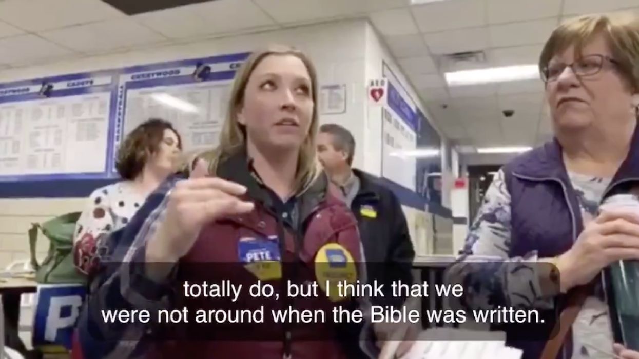 Iowa precinct captain tries to convince voter that Pete Buttigieg's homosexuality shouldn't matter. Iowa voter goes viral with fiery response.