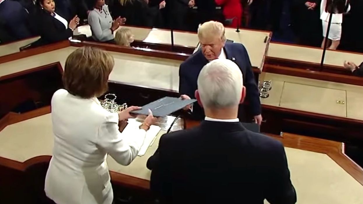 President Trump creates viral moment when Nancy Pelosi reaches to shake his hand at the State of the Union