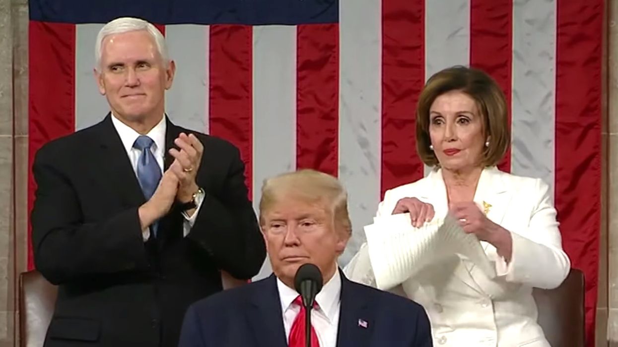 Nancy Pelosi expressed her anger at the State of the Union by tearing up her copy of Trump's speech