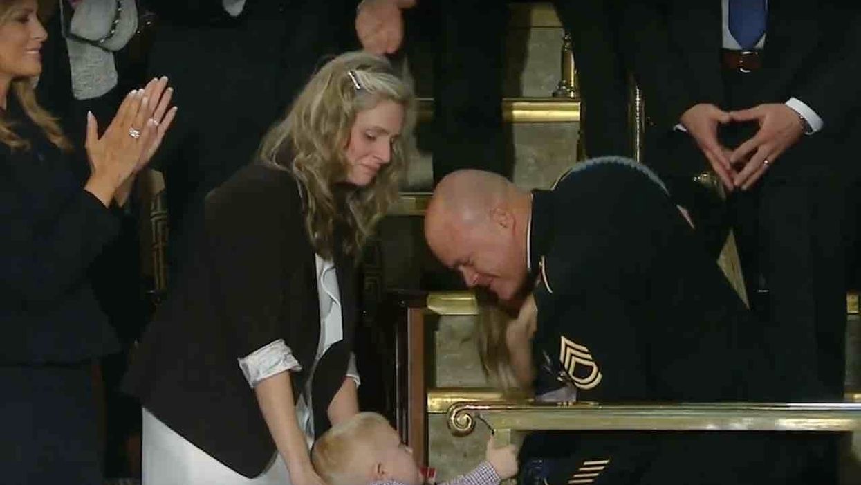 President Trump surprises military family at State of the Union by reuniting them with husband, dad home early from Afghanistan