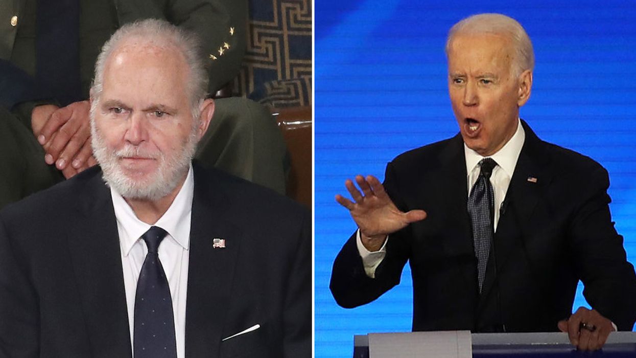 Joe Biden takes aim at cancer-stricken Rush Limbaugh during Dem debate — and the crowd erupts
