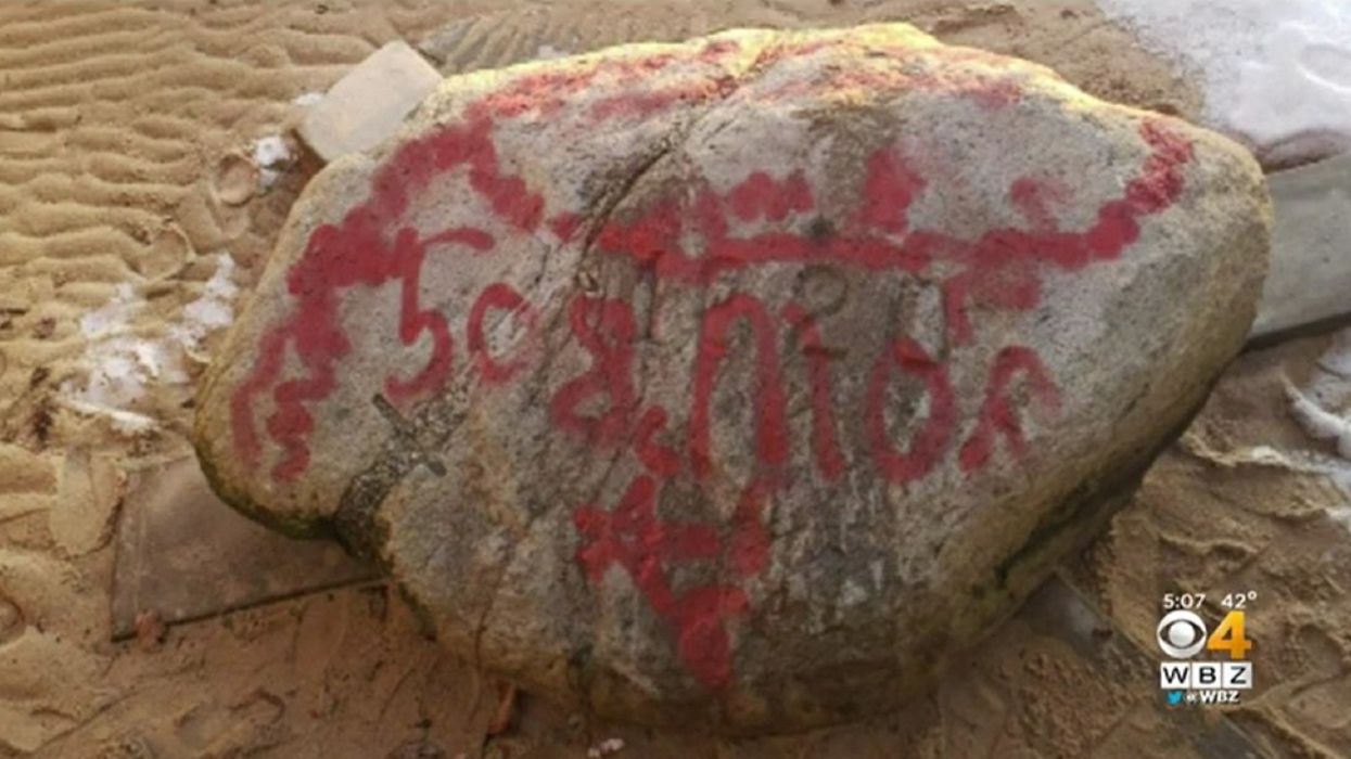 Plymouth Rock vandalized with red spray paint ahead of 400th anniversary celebration
