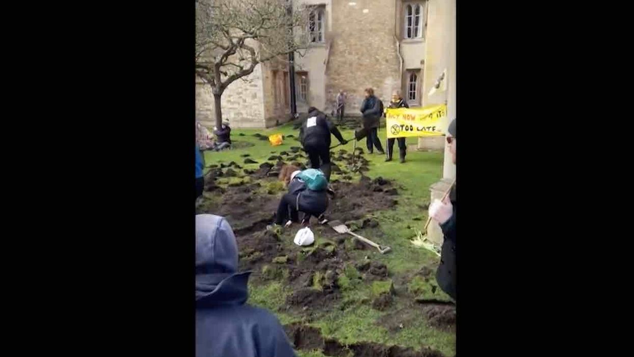 Climate extremists Extinction Rebellion descend to ironic new low — digging up lawn at UK college over 'destruction of nature'
