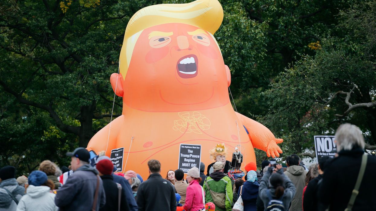 Alabama man accused of slashing 'Baby Trump' balloon ordered to get counseling and do community service