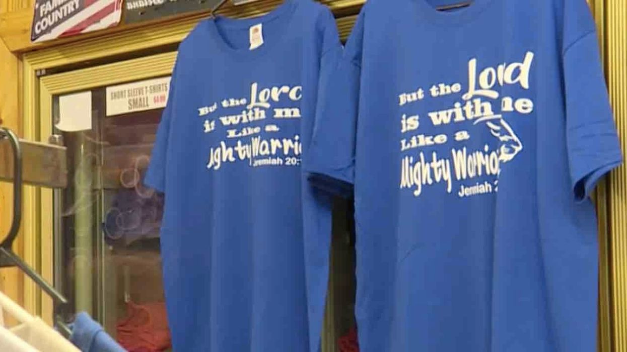 Bible verse scrubbed from locker room after atheists complain. So community puts verse on T-shirts — and Scripture spreads wider.