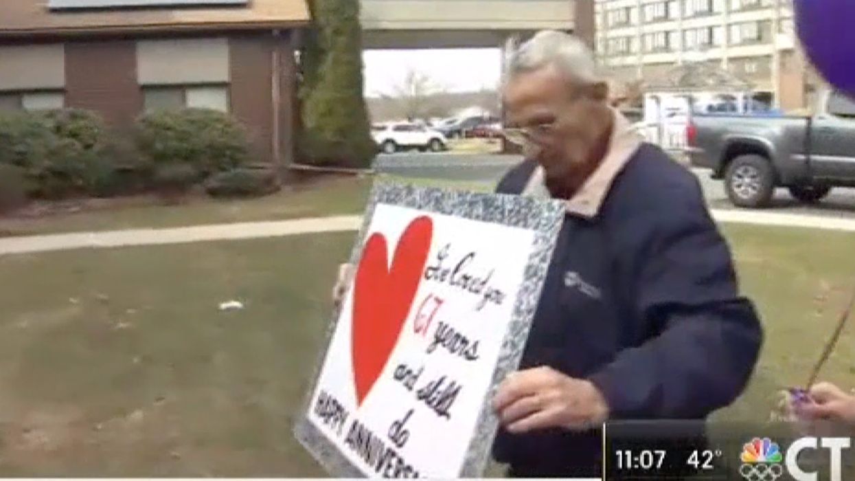 Man married for 67 years finds creative way to visit his wife at nursing home on their anniversary amid COVID-19 quarantine