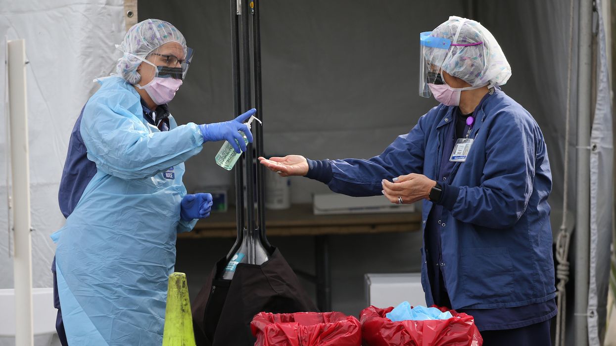 Seattle hospital workers are using office supplies to make protective masks because of a severe shortage