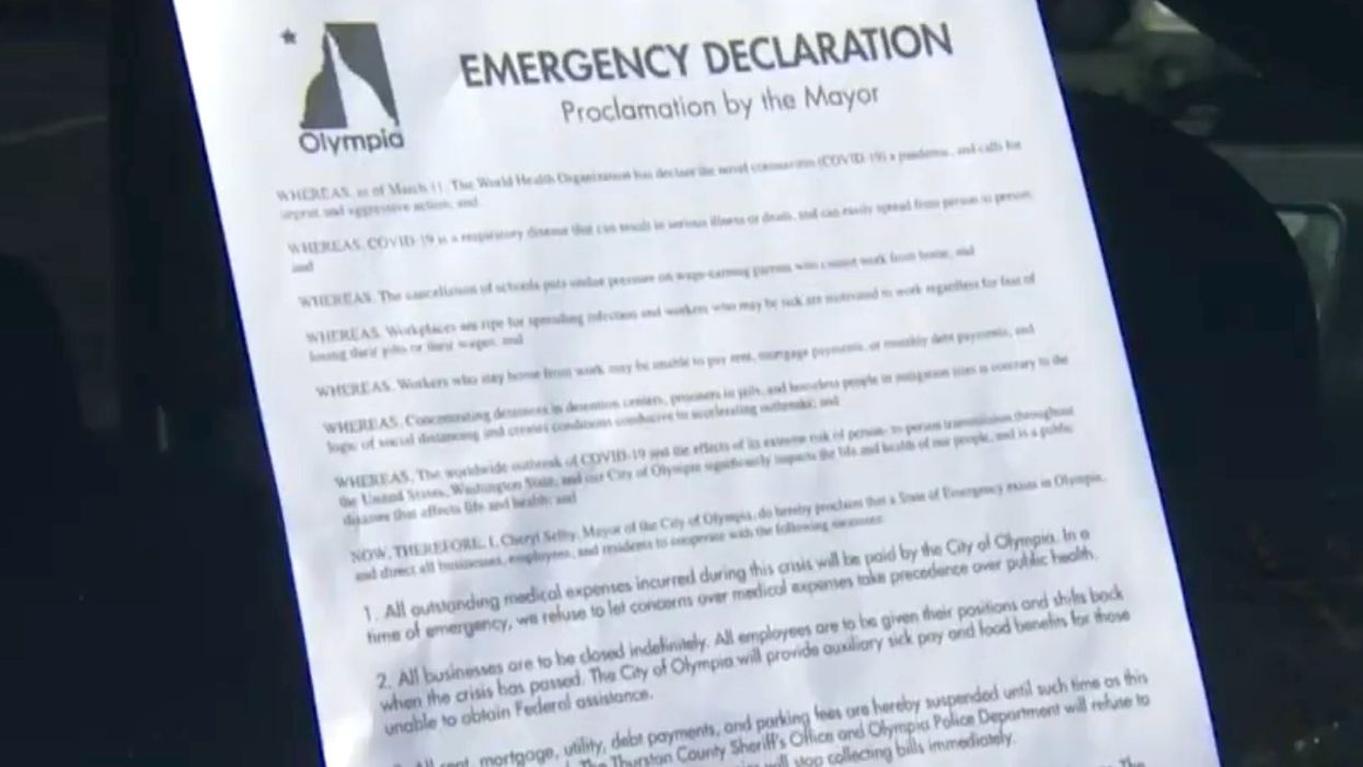 Ominous flyers alarm business owners about coronavirus quarantine in Olympia — but it turns out to be a prank