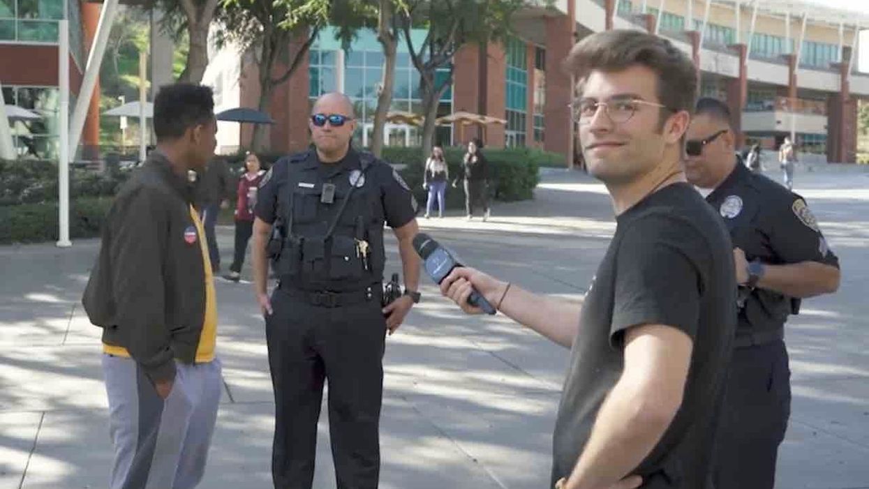 Left-wing student calls police on PragerU's Will Witt for conducting interviews on campus: 'They're threatening me ... with their ideals'