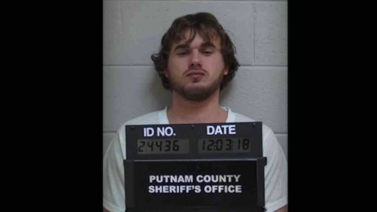 Crook throws dumbbell through glass door — even after homeowner warns him he's armed. Crook should have sheltered in place this night.