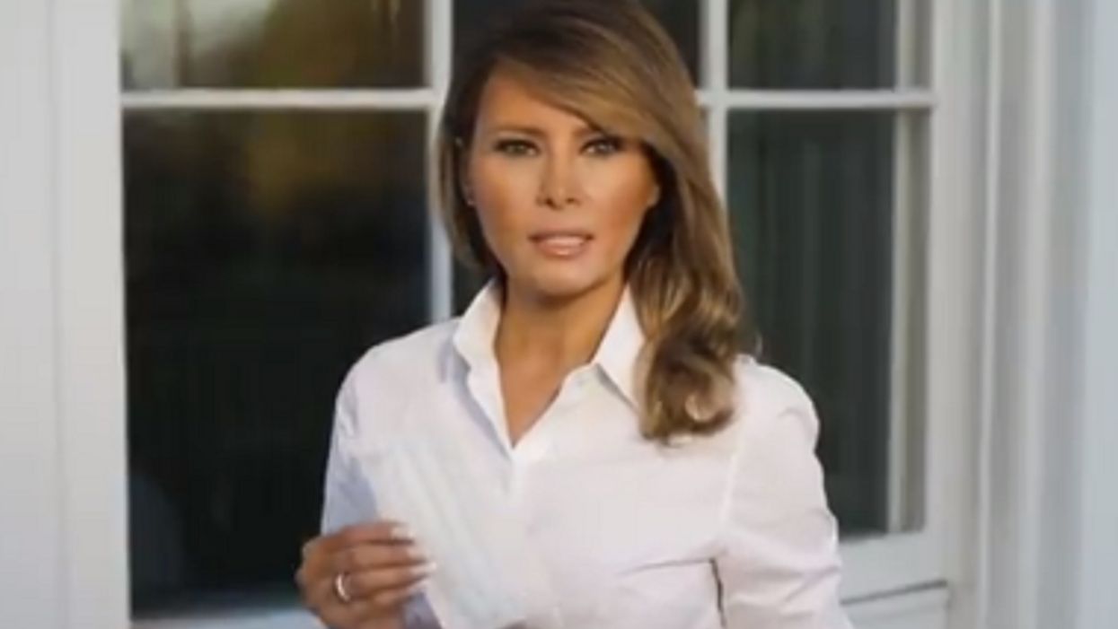 First Lady Melania Trump models face mask in coronavirus PSA
