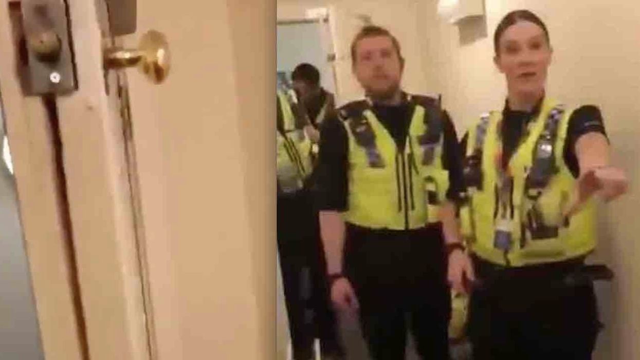 Man goes off on 'British f***ing police' who allegedly bashed through his front door 'to make sure there's nothing going on' amid COVID-19 lockdown