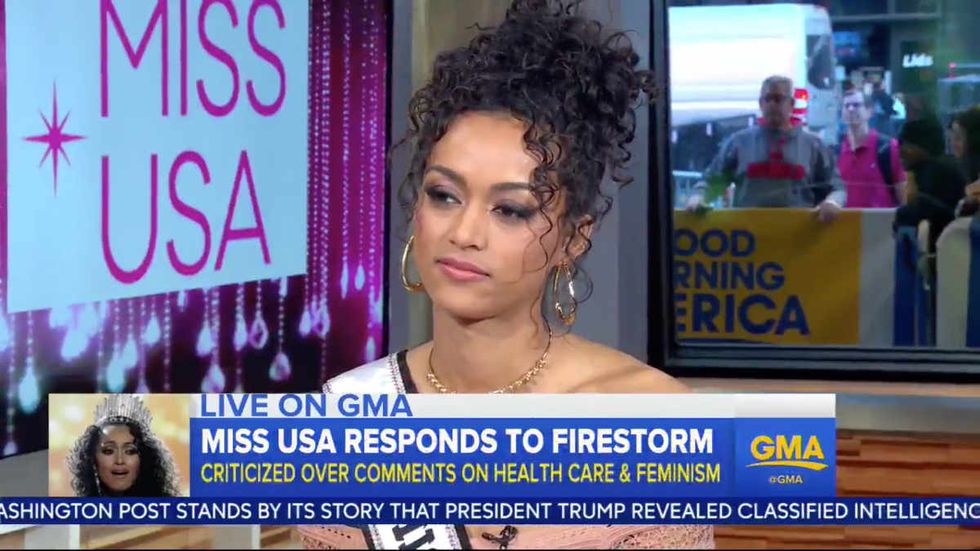 Miss USA clarifies remarks after assault by Left's tolerance mob