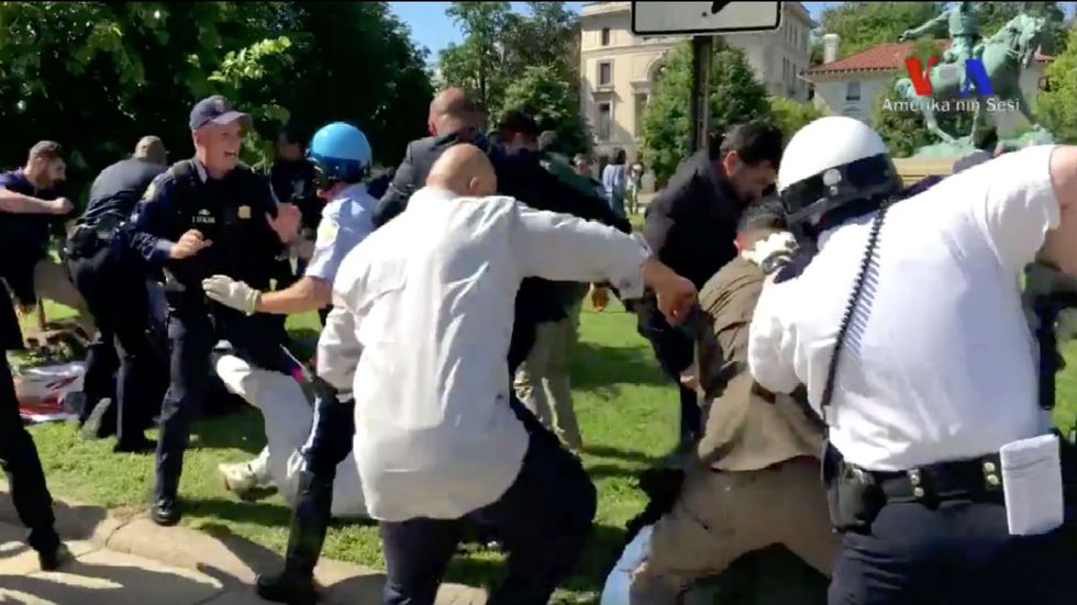 WATCH Erdogan’s thugs break the law as they attack DC protesters