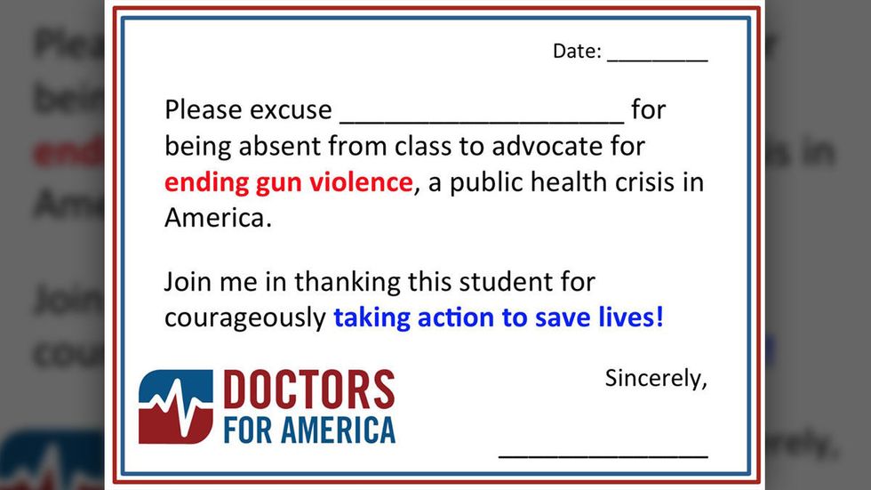 Rebranded 'Doctors for Obama' group pushes doctors' notes 'excusing' kids for #NationalWalkoutDay