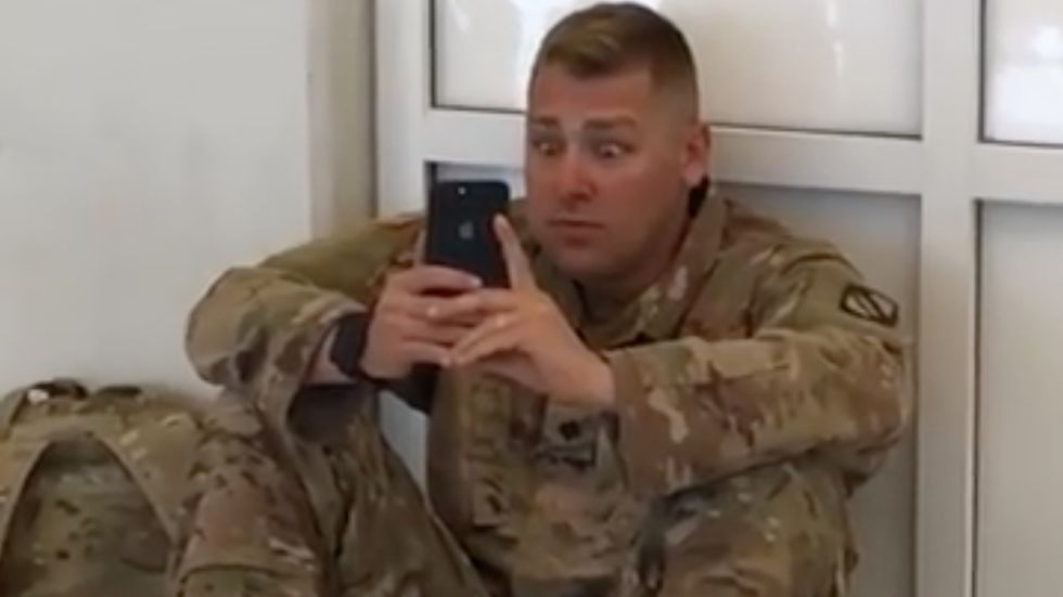 VIDEO: Soldier delayed in airport sees daughter's birth on FaceTime