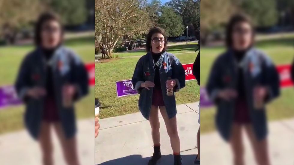 Video: Leftist FSU student arrested for battery after drink-throwing meltdown against DeSantis supporters