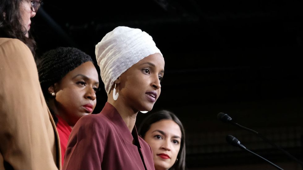 Omar tweets Jew hate: Pelosi House yawns about anti-Semitism 'around the world.' Trump tweets 'go back': 'RACIST'