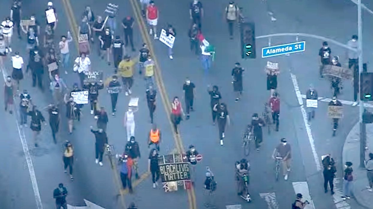 Los Angeles erupts in protest over George Floyd death; major highway shut down, police cars attacked