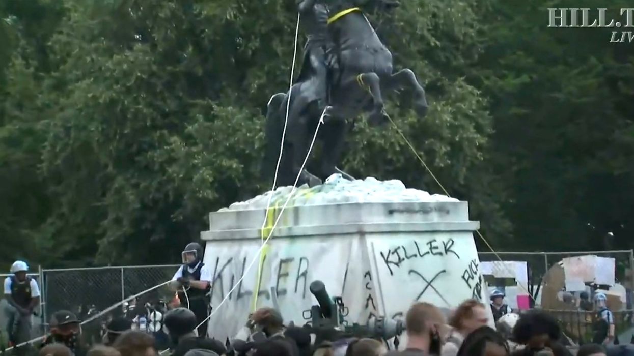 Chaos erupts between police and rioters trying to topple Andrew Jackson statue and create 'Black House Autonomous Zone'