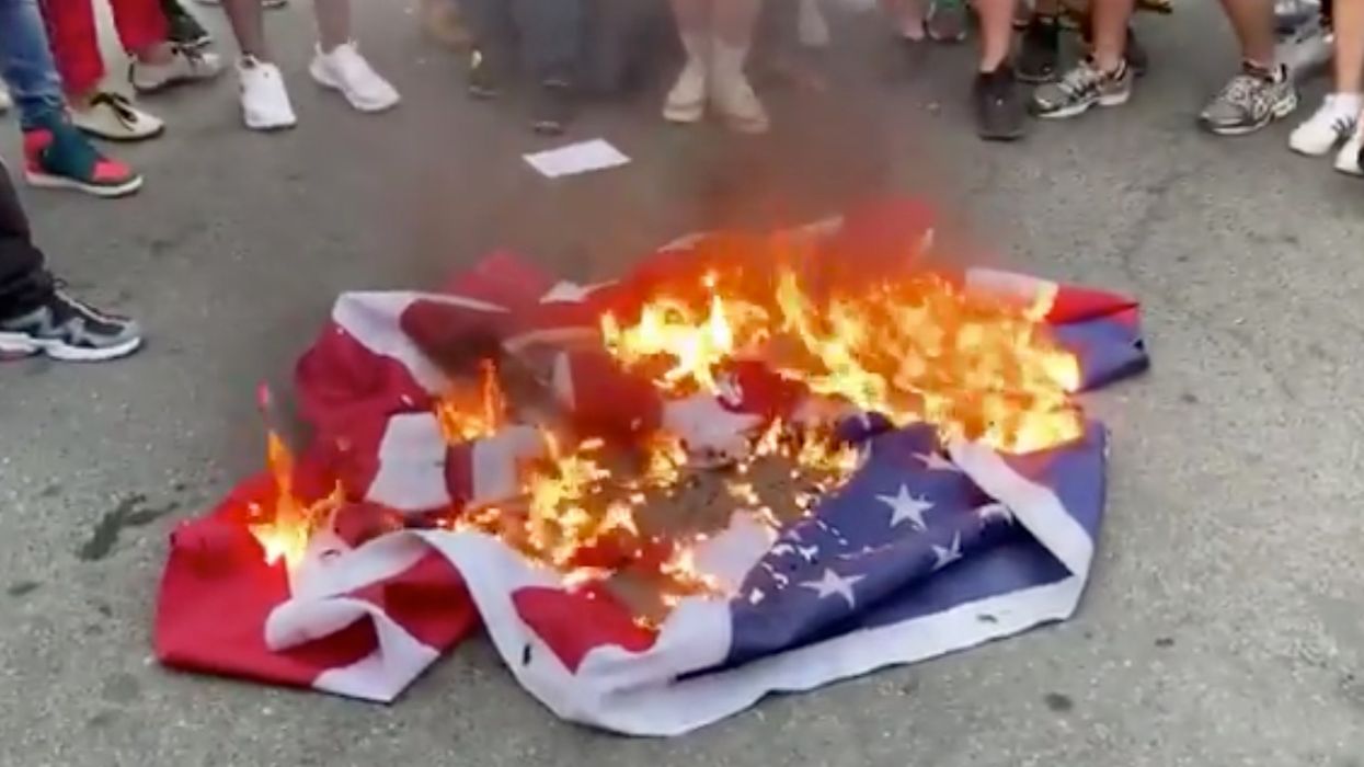 VIDEO: Far-left protesters celebrate July 4th by burning, stomping American flag outside White House
