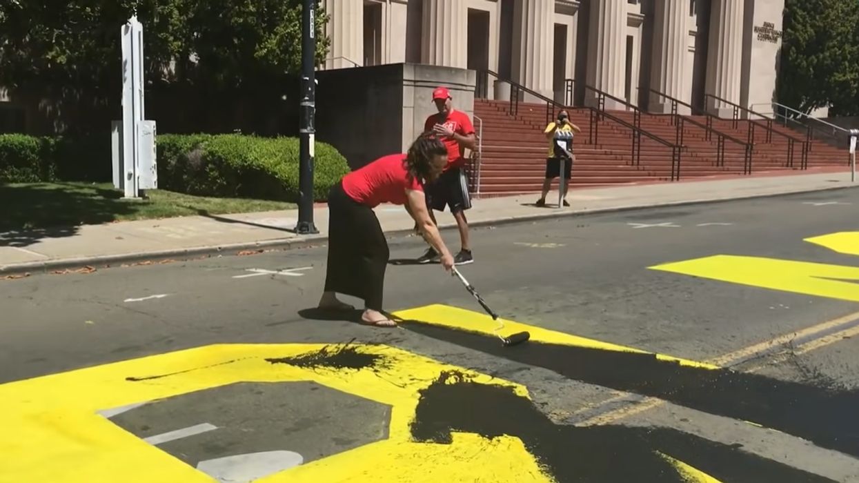 HATE CRIME?
 California residents face jail time for painting over Black Lives Matter 'mural'