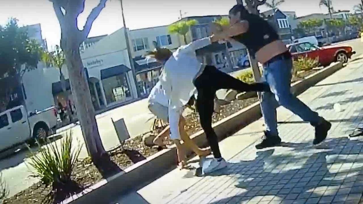VIDEO: Woman throws hot coffee at man who isn't wearing mask — and then things get bloody