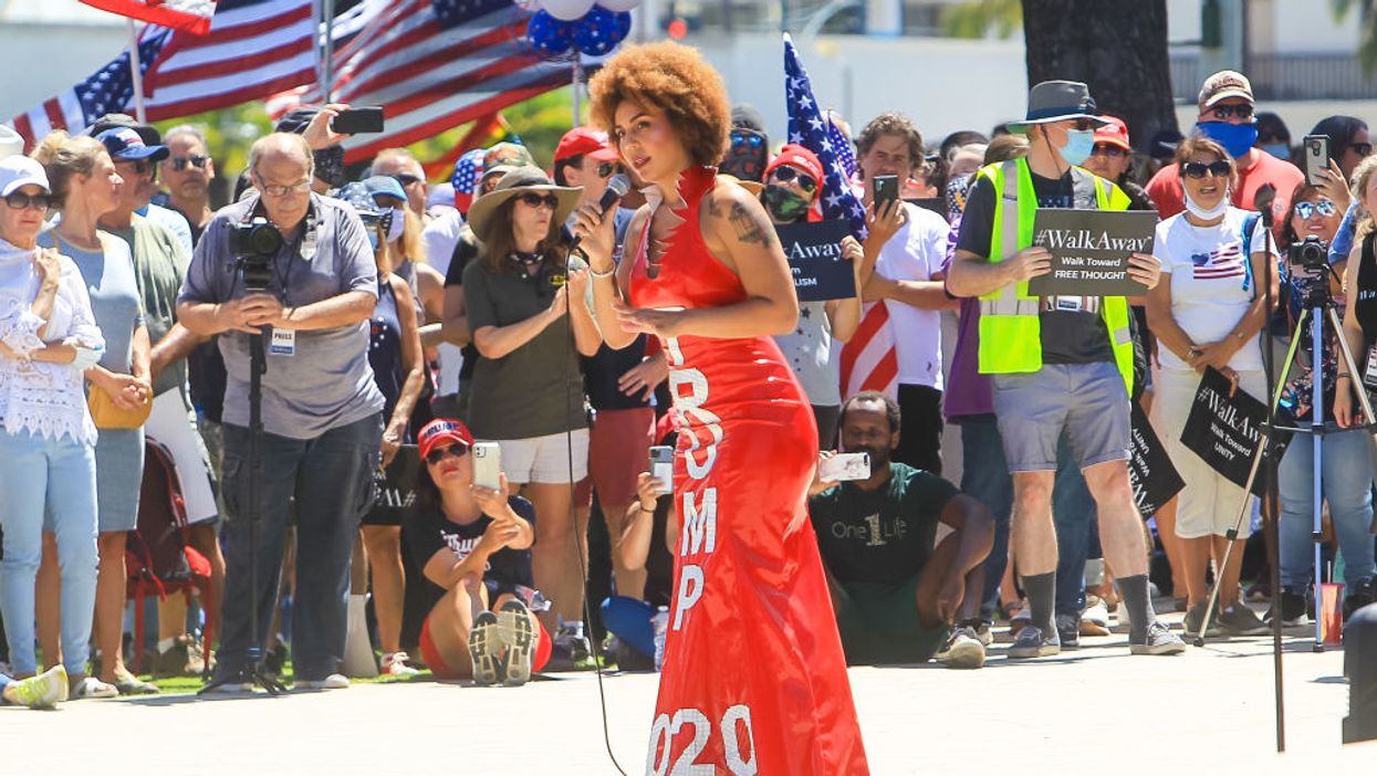 Hundreds gather in Beverly Hills for pro-Trump 'Rescue America' rally, encouraging Californians to walk away from Democratic party