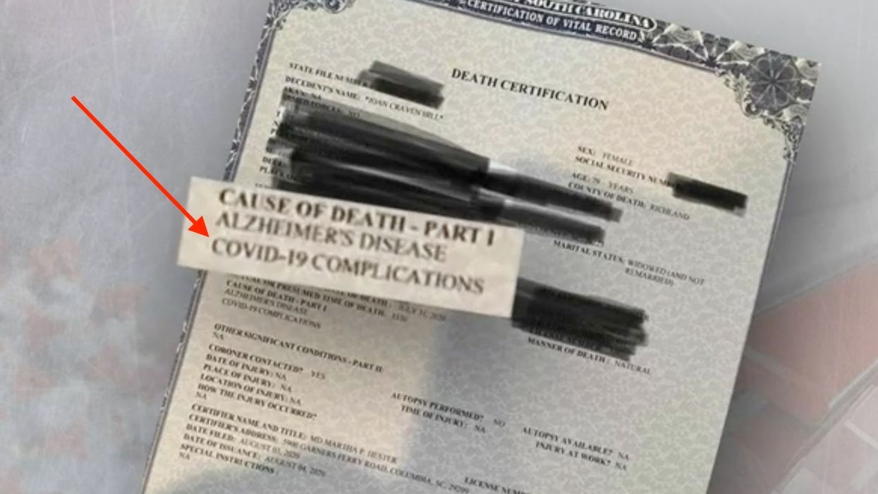 Woman has 'COVID-19 complications' listed on death certificate — but family says she never tested positive