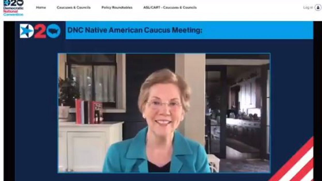 Elizabeth Warren featured at DNC's Native American Caucus meeting
