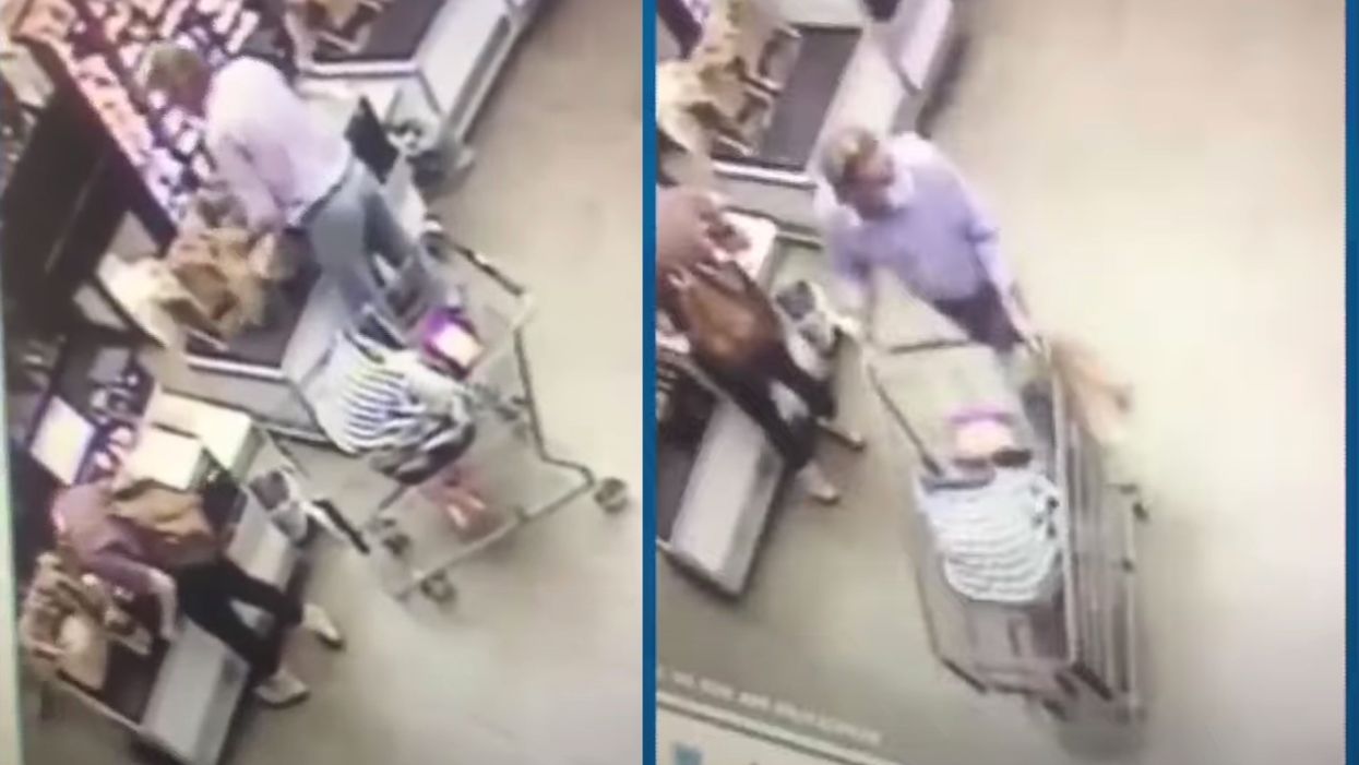 Stunning surveillance video shows man attempting to kidnap baby from mother at grocery store