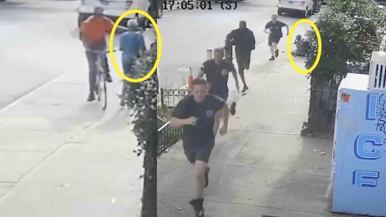 VIDEO: NYC firefighters chase down thug who sucker-punched 60-year-old woman in front of their station