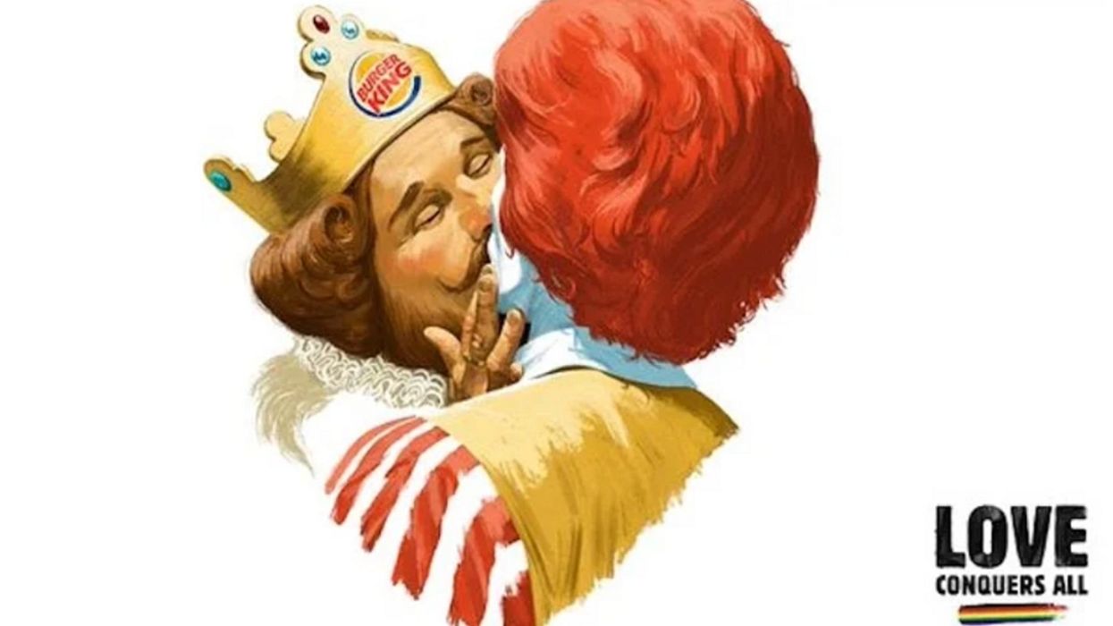 Burger King mascot, Ronald McDonald share passionate kiss in LGBTQ pride ad: 'We wanted to show that in the end, love always wins'