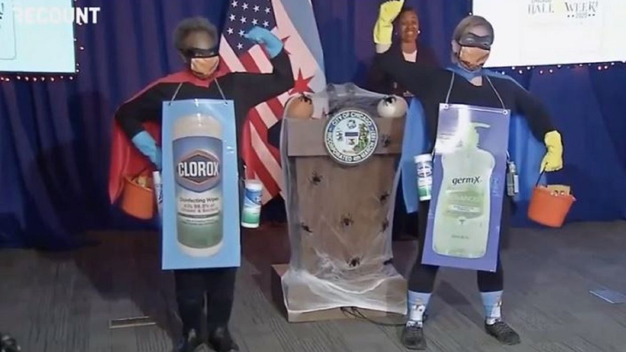 Chicago Mayor Lori Lightfoot dresses up as 'Rona Destroyer' to lay out Halloween guidelines