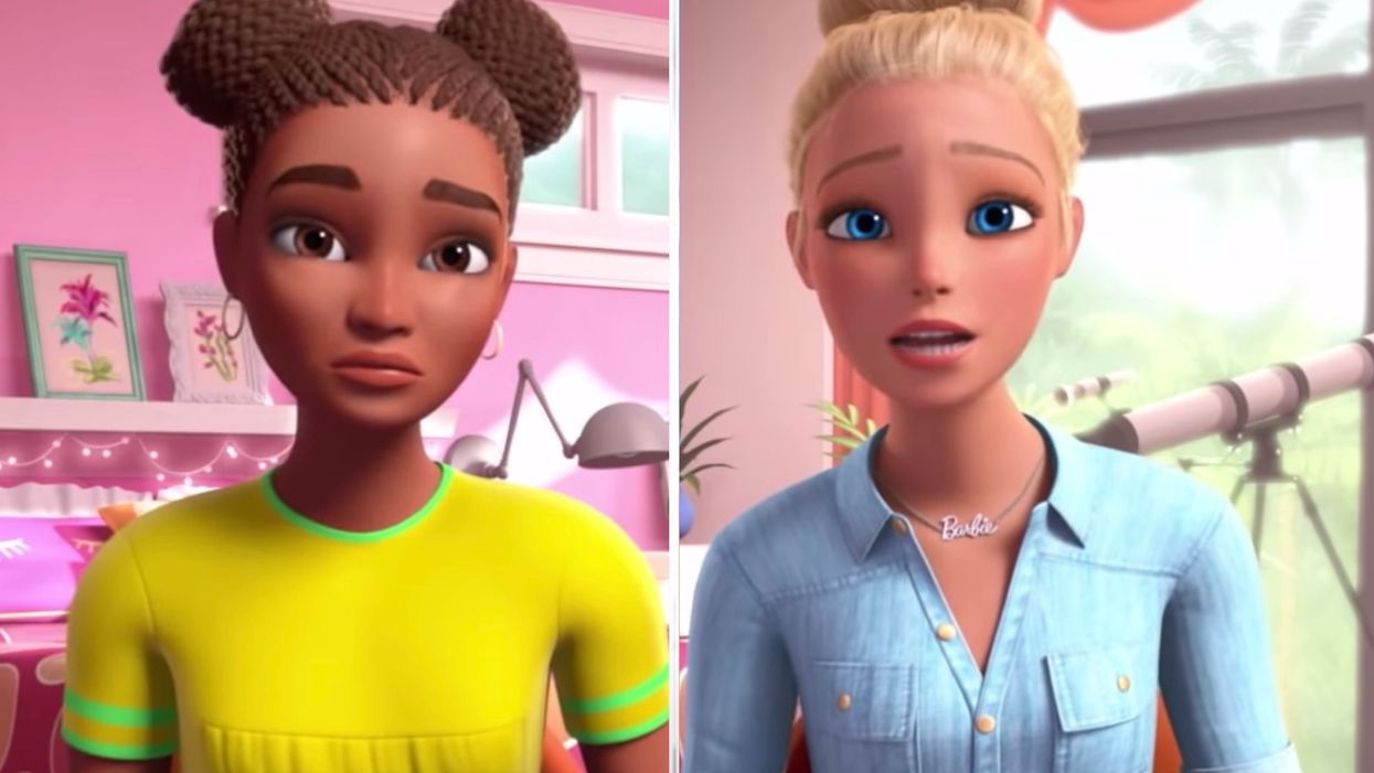 Barbie has a very difficult conversation with her black doll friend about racism she experienced in video about white privilege