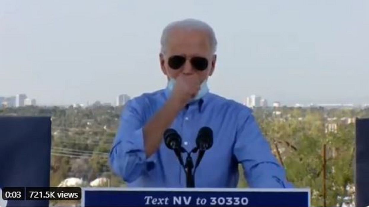 Biden mocked for lowering his mask to cough in his hand