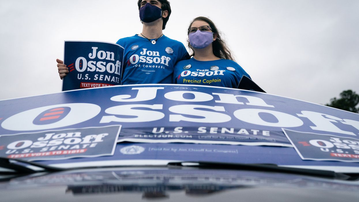 Liberals are rushing from San Francisco to Georgia to try to help Democrats win control of the Senate