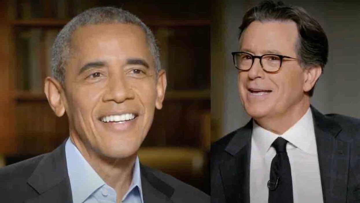 'I just want to take a moment to drink you in': Stephen Colbert unleashes man crush on Barack Obama