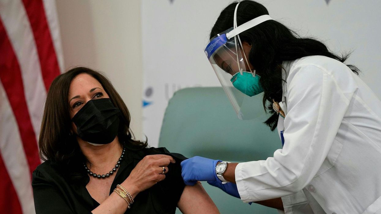 Kamala Harris receives coronavirus vaccine after saying she wouldn't take it if developed during Trump admin