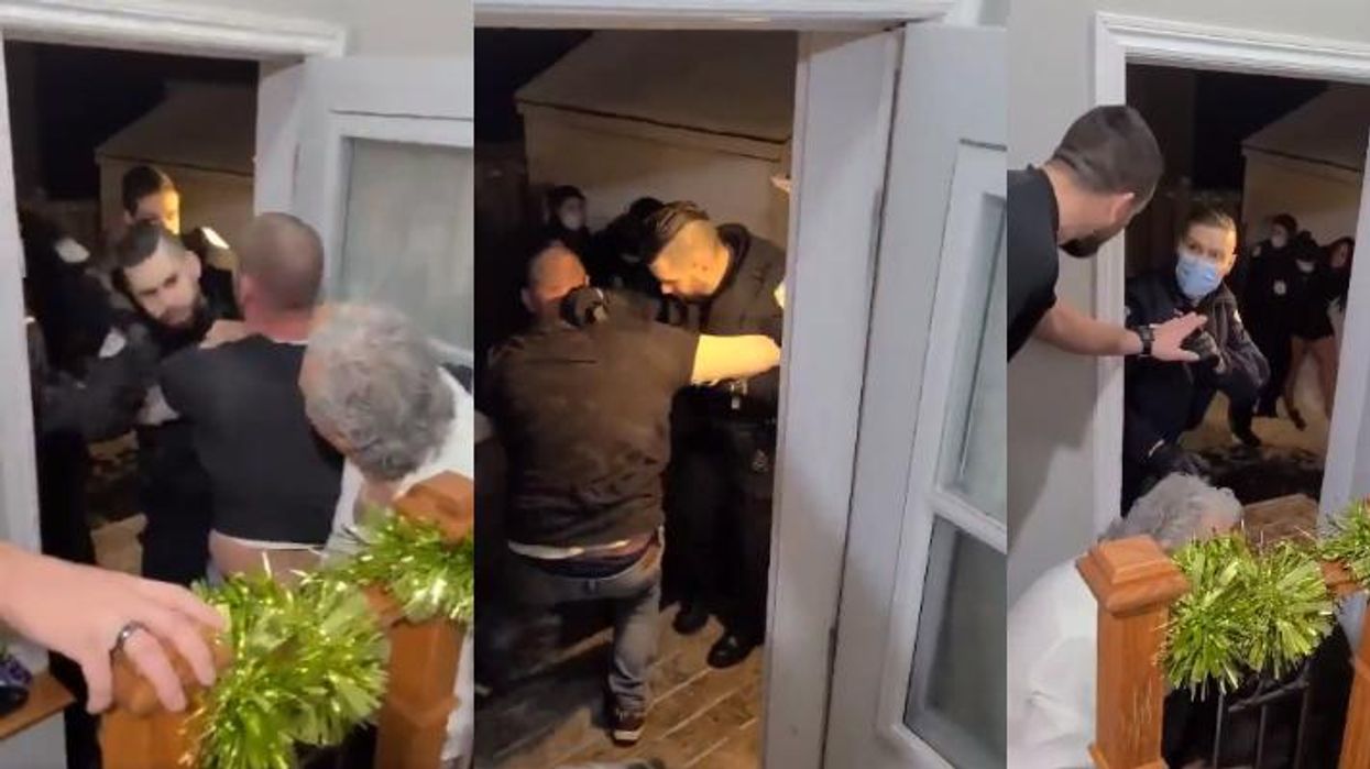 Distressing video shows police raid home for 'illegal gathering of six people' on NYE in Canada; two arrested, six fined $1,546 each