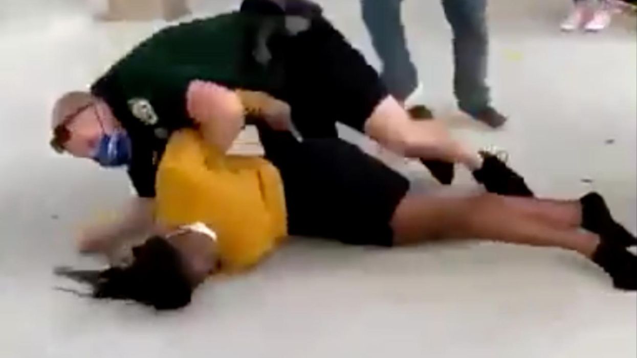 Highly disturbing footage captures the moment a cop slams a female student headfirst on a concrete floor — and renders her unconscious
