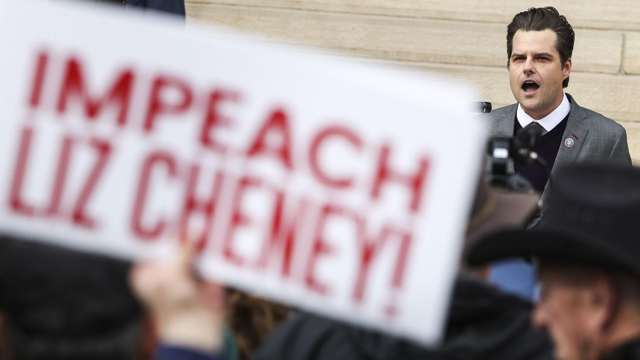 Matt Gaetz torches fellow GOP Rep. Liz Cheney at Wyoming rally after she voted to impeach Trump