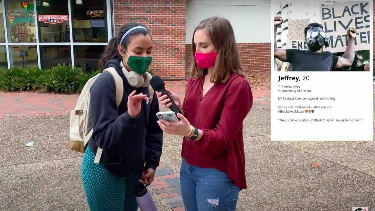 VIDEO: As Valentine's Day nears, left-wing female college students reject dating profiles of guys showing love for Trump, guns, GOP